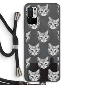 CaseCompany Kitten: Xiaomi Redmi Note 10 5G Transparant Hoesje met koord