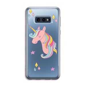 CaseCompany Roze eenhoorn: Samsung Galaxy S10e Transparant Hoesje