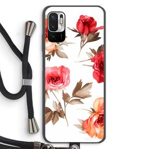 CaseCompany Roosjes: Xiaomi Redmi Note 10 5G Transparant Hoesje met koord