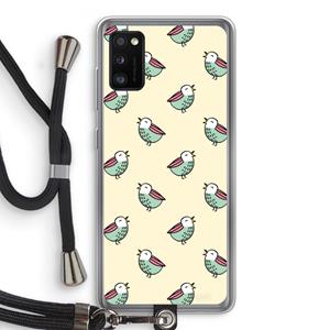 CaseCompany Vogeltjes: Samsung Galaxy A41 Transparant Hoesje met koord