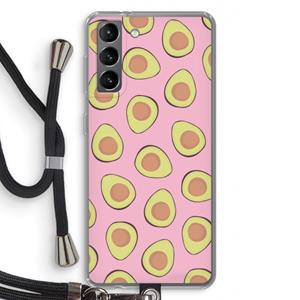 CaseCompany Dancing avocados: Samsung Galaxy S21 Transparant Hoesje met koord