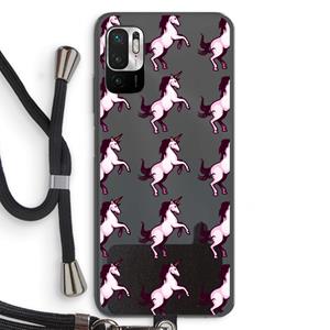 CaseCompany Musketon Unicorn: Xiaomi Redmi Note 10 5G Transparant Hoesje met koord