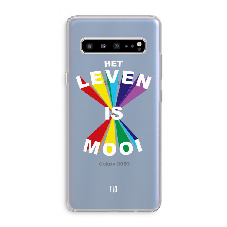 CaseCompany Het Leven Is Mooi: Samsung Galaxy S10 5G Transparant Hoesje