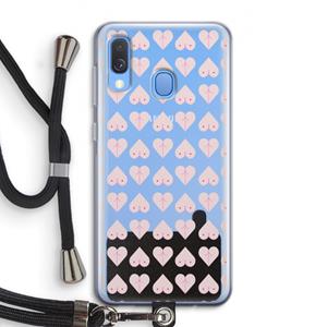 CaseCompany Ass 'n Titties: Samsung Galaxy A40 Transparant Hoesje met koord