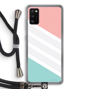 CaseCompany Strepen pastel: Samsung Galaxy A41 Transparant Hoesje met koord