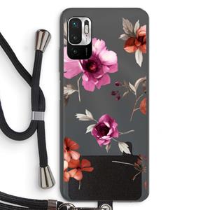 CaseCompany Geschilderde bloemen: Xiaomi Redmi Note 10 5G Transparant Hoesje met koord