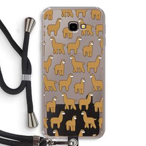 CaseCompany Alpacas: Samsung Galaxy J4 Plus Transparant Hoesje met koord
