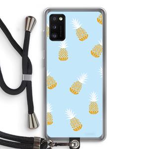 CaseCompany Ananasjes: Samsung Galaxy A41 Transparant Hoesje met koord