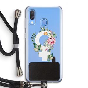 CaseCompany Venus: Samsung Galaxy A40 Transparant Hoesje met koord