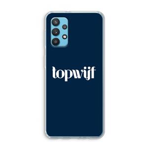 CaseCompany Topwijf Navy: Samsung Galaxy A32 4G Transparant Hoesje