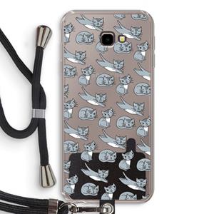 CaseCompany Poezen: Samsung Galaxy J4 Plus Transparant Hoesje met koord