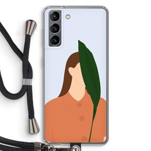 CaseCompany Leaf: Samsung Galaxy S21 Transparant Hoesje met koord