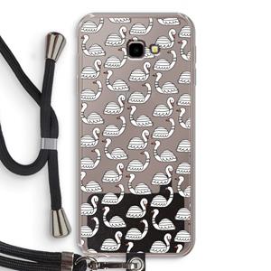 CaseCompany Zwanen: Samsung Galaxy J4 Plus Transparant Hoesje met koord