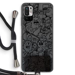 CaseCompany Vexx Black City : Xiaomi Redmi Note 10 5G Transparant Hoesje met koord