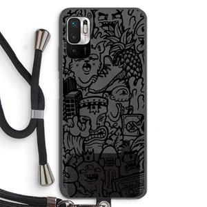CaseCompany Vexx Black Mixtape: Xiaomi Redmi Note 10 5G Transparant Hoesje met koord