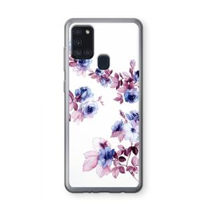 CaseCompany Waterverf bloemen: Samsung Galaxy A21s Transparant Hoesje