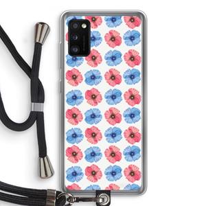 CaseCompany Klaproosjes: Samsung Galaxy A41 Transparant Hoesje met koord