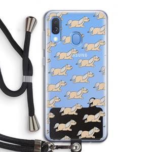 CaseCompany Ponys: Samsung Galaxy A40 Transparant Hoesje met koord