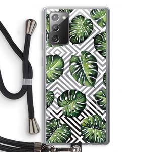 CaseCompany Geometrische jungle: Samsung Galaxy Note 20 / Note 20 5G Transparant Hoesje met koord