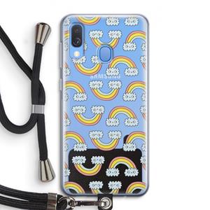 CaseCompany Regenboog: Samsung Galaxy A40 Transparant Hoesje met koord