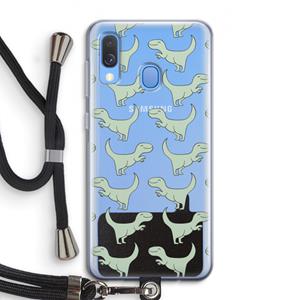 CaseCompany Dinos: Samsung Galaxy A40 Transparant Hoesje met koord