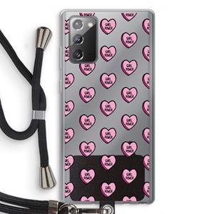CaseCompany GIRL POWER: Samsung Galaxy Note 20 / Note 20 5G Transparant Hoesje met koord