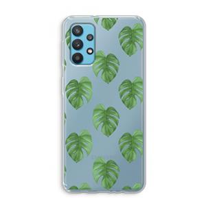 CaseCompany Monstera leaves: Samsung Galaxy A32 4G Transparant Hoesje