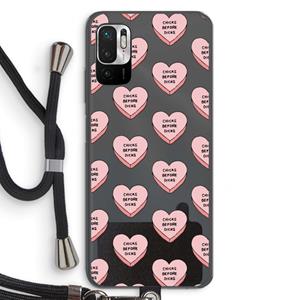 CaseCompany Chicks before dicks: Xiaomi Redmi Note 10 5G Transparant Hoesje met koord