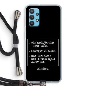 CaseCompany Mijn Motto's: Samsung Galaxy A32 4G Transparant Hoesje met koord