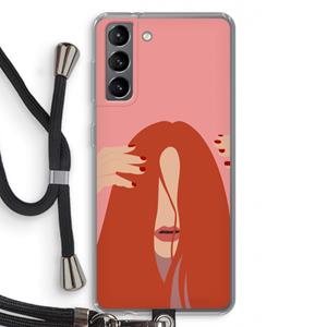 CaseCompany Woke up like this: Samsung Galaxy S21 Transparant Hoesje met koord