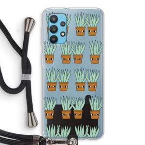 CaseCompany Sansevieria: Samsung Galaxy A32 4G Transparant Hoesje met koord