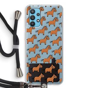 CaseCompany Pony: Samsung Galaxy A32 4G Transparant Hoesje met koord