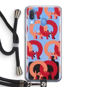 CaseCompany Dogs: Samsung Galaxy A40 Transparant Hoesje met koord