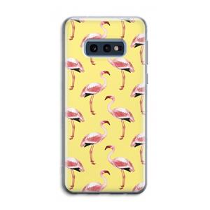 CaseCompany Flamingo's geel: Samsung Galaxy S10e Transparant Hoesje