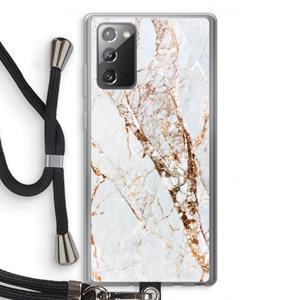 CaseCompany Goud marmer: Samsung Galaxy Note 20 / Note 20 5G Transparant Hoesje met koord