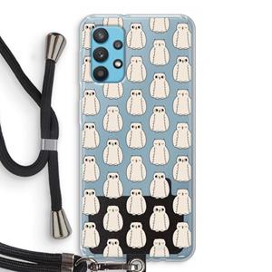 CaseCompany Uilen: Samsung Galaxy A32 4G Transparant Hoesje met koord