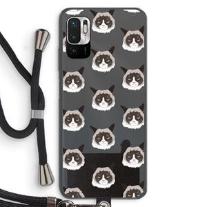 CaseCompany It's a Purrr Case: Xiaomi Redmi Note 10 5G Transparant Hoesje met koord
