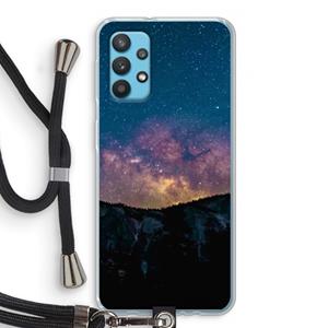 CaseCompany Travel to space: Samsung Galaxy A32 4G Transparant Hoesje met koord