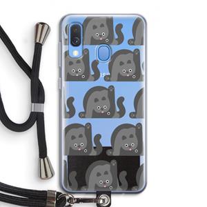 CaseCompany Cats: Samsung Galaxy A40 Transparant Hoesje met koord