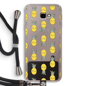 CaseCompany Ananas: Samsung Galaxy J4 Plus Transparant Hoesje met koord