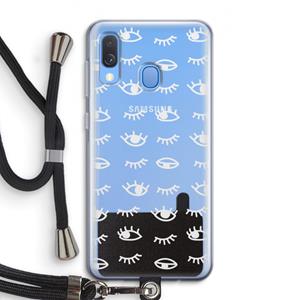 CaseCompany Eye pattern #3: Samsung Galaxy A40 Transparant Hoesje met koord