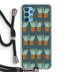 CaseCompany Sansevieria: Samsung Galaxy A32 4G Transparant Hoesje met koord