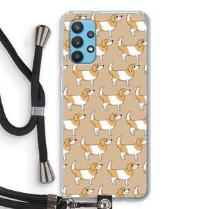 CaseCompany Doggy: Samsung Galaxy A32 4G Transparant Hoesje met koord