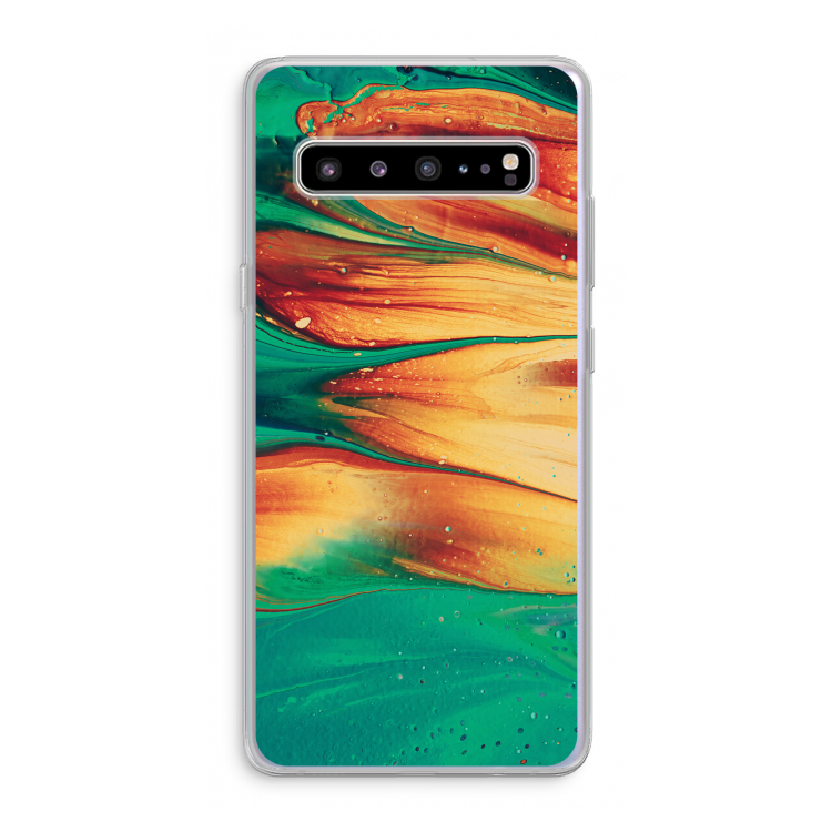 CaseCompany Green Inferno: Samsung Galaxy S10 5G Transparant Hoesje