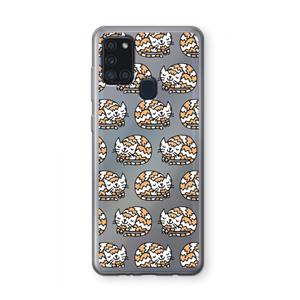 CaseCompany Slapende poes: Samsung Galaxy A21s Transparant Hoesje