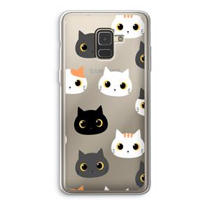 CaseCompany Katten: Samsung Galaxy A8 (2018) Transparant Hoesje