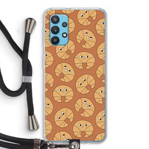 CaseCompany Croissant: Samsung Galaxy A32 4G Transparant Hoesje met koord