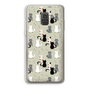 CaseCompany Katten: Samsung Galaxy A8 (2018) Transparant Hoesje