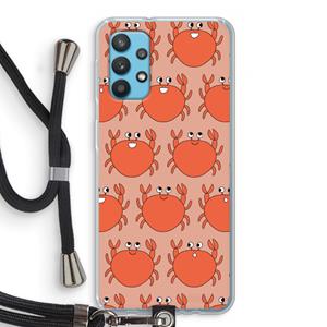 CaseCompany Krab: Samsung Galaxy A32 4G Transparant Hoesje met koord