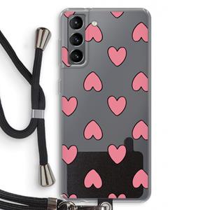 CaseCompany Ondersteboven verliefd: Samsung Galaxy S21 Transparant Hoesje met koord
